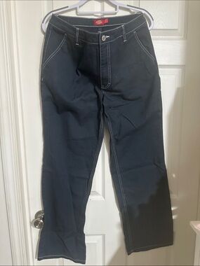 Dickies Black Pants with White Contrast Stitching